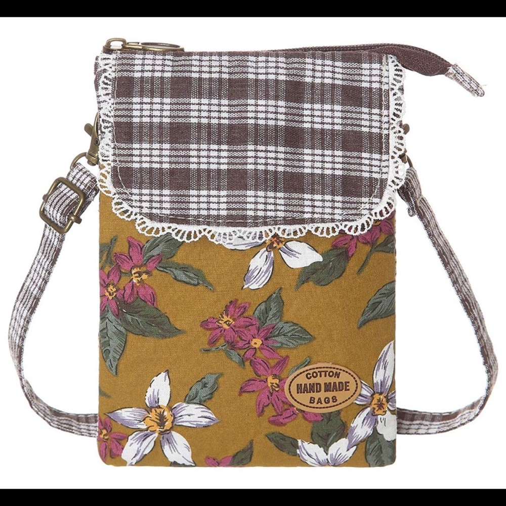 Flowery  cell phone purse cross body bag small